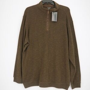 Roundtree & Yorke Brown Zip Up Sweater